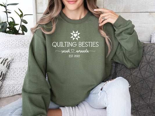 Quilting Besties Personalized Sweatshirt