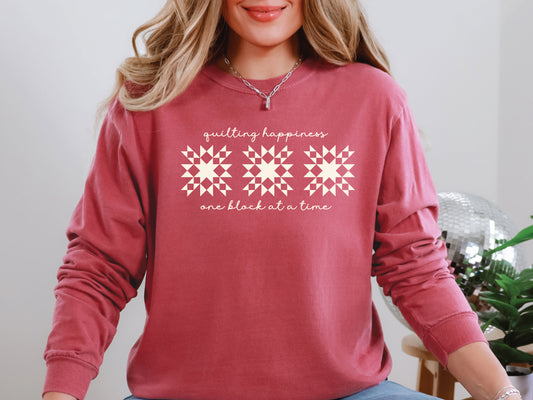 Quilting Happiness Long Sleeved T-Shirt