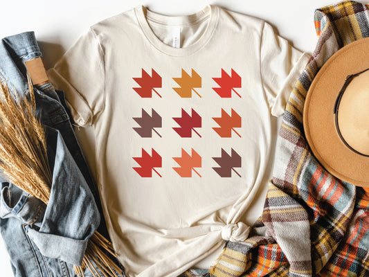 Autumn Leaf Quilt Block T-Shirt