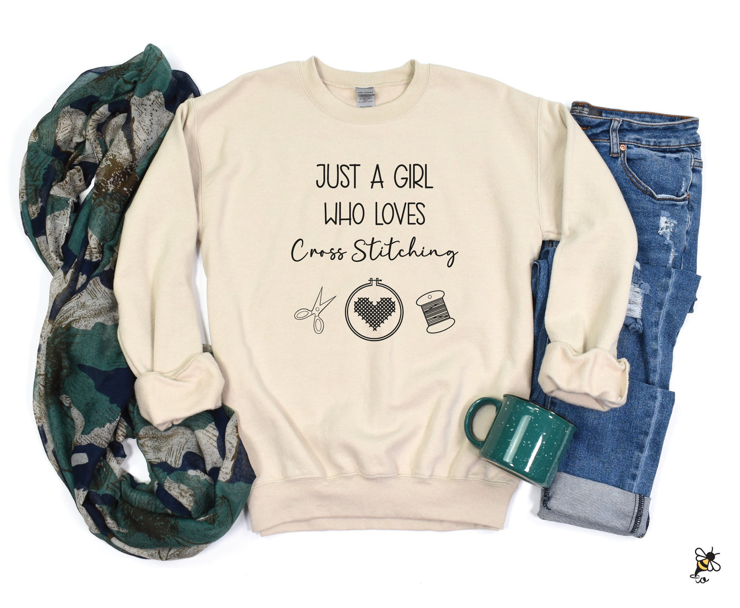 Cross Stitch Sweatshirt: Just A Girl Who Loves To